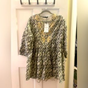 Zara Short Dress with embroidery